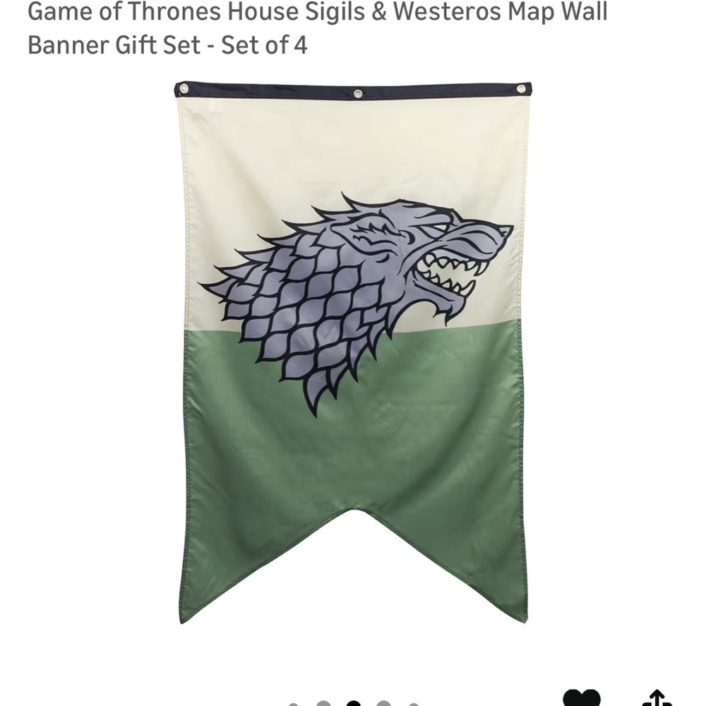 Game of Thrones House Sigils & Westeros Map Wall Banner Gift Set - Set of 4 - Picture 9 of 12